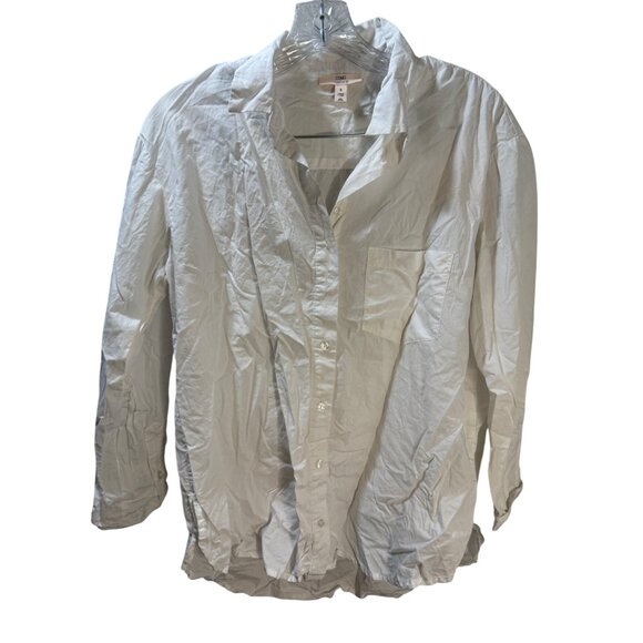 Como Vintage Tops - Como Vintage Womens White Button-Down Shirt Size S Long Sleeve Lightweight Cotto
